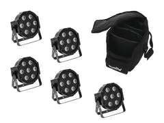EUROLITE Set 5x LED SLS-7 HCL Spot + pehmeä laukku
