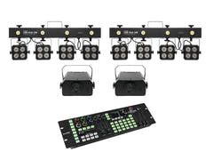 EUROLITE Sarja 2x LED KLS-180 + 2x LED WF-40 + DMX LED Color Chief Controller