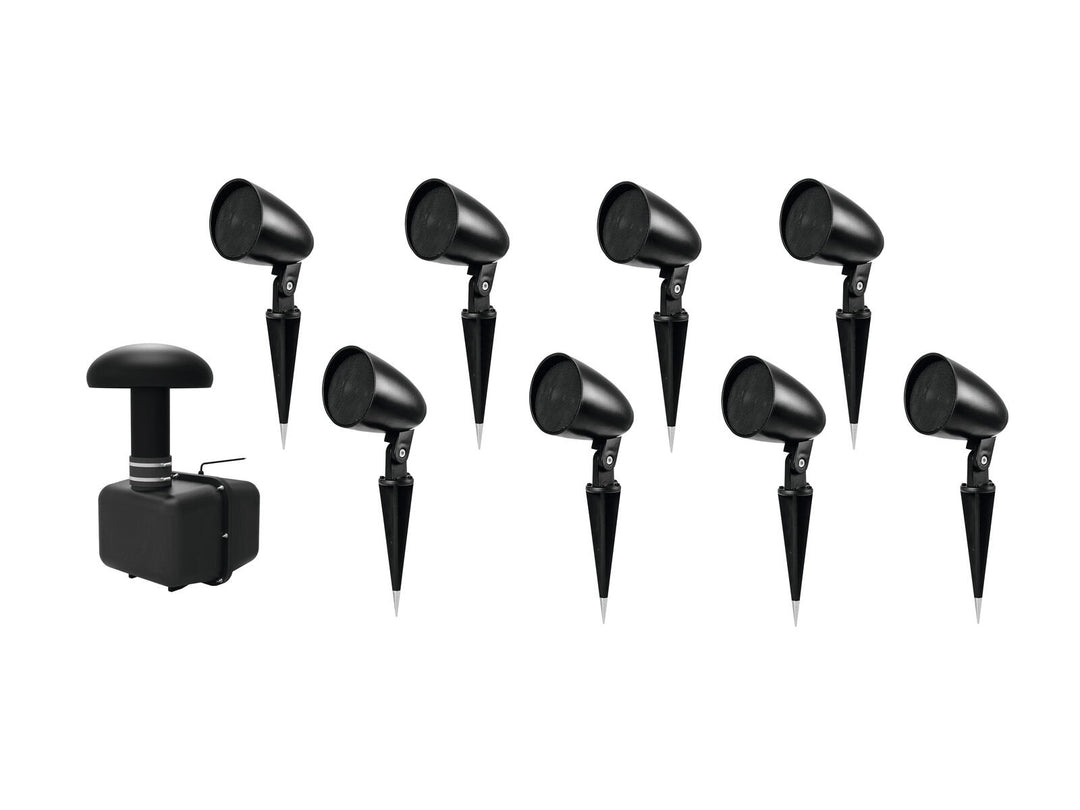 OMNITRONIC set GSUB-8 maahan upotettava subwoofer + 8x PS-2.5GS Projector Speaker, Black