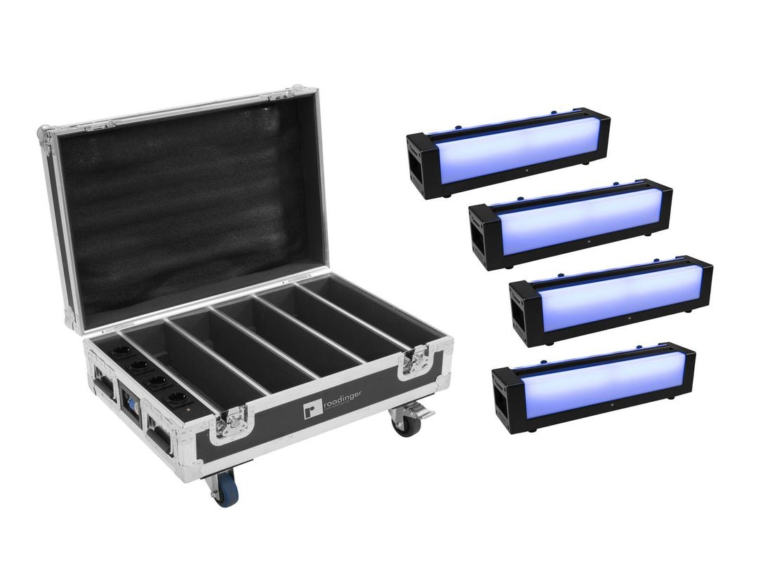 EUROLITE set 4x AKKU Bar-6 Glow QCL + Case lataustoiminnolla