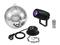 EUROLITE peilipallo 20 cm moottorilla + LED PST-5 QCL Spot bk