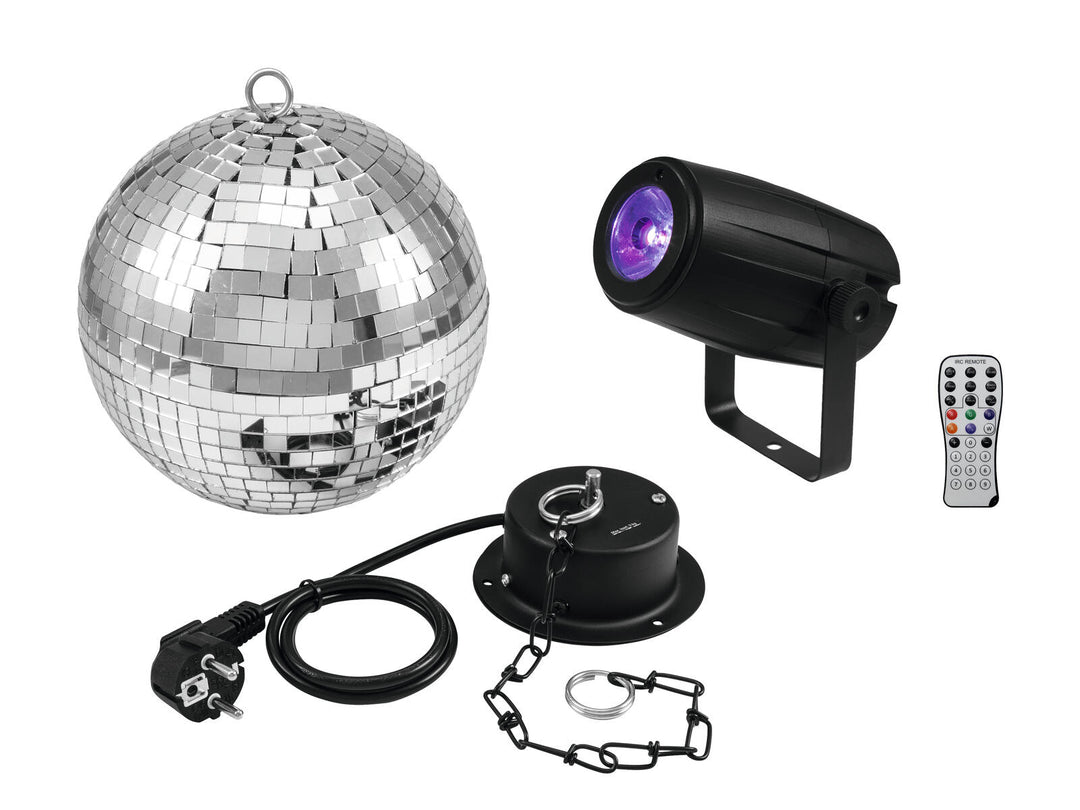 EUROLITE peilipallo 20 cm moottorilla + LED PST-5 QCL Spot bk