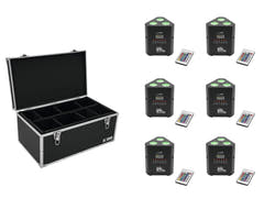 EUROLITE Set 6x AKKU TL-3 TCL Trusslight QuickDMX + laukku TDV-1