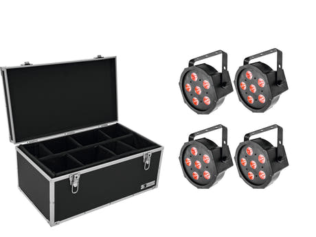 EUROLITE Set 4x LED SLS-6 TCL -kohdevalo + kotelo TDV-1