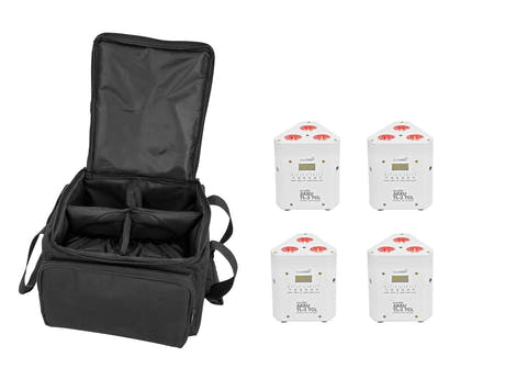 EUROLITE Setti 4x AKKU TL-3 TCL valkoinen + SB-4 Soft Bag