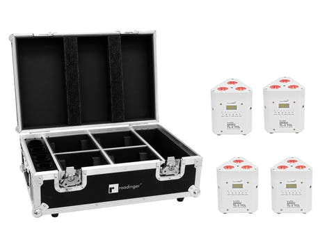 EUROLITE Set 4x AKKU TL-3 TCL valkoinen + Case lataustoiminnolla