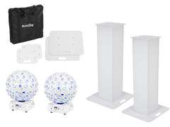 EUROLITE Set 2x Stage-standi 100cm + 2x LED B-40 Beam Effect valkoinen