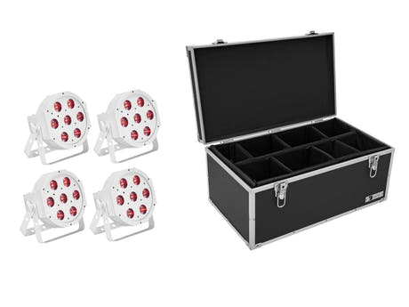 EUROLITE Setti 4x LED SLS-7 HCL Floor white + Case