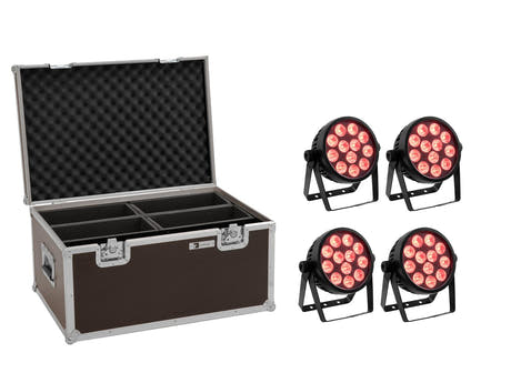 EUROLITE Setti 4x LED 7C-12 Silent Slim Spot + laukku