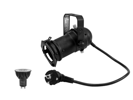 EUROLITE Sarja PAR-16 Spot bk + GU-10 230V COB 5W LED 1800-3000K dim2warm