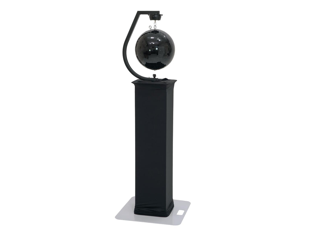 EUROLITE Setti peilipallo 30 cm musta, säädettävällä stage stand -telineellä + musta suojus