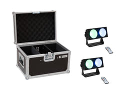 EUROLITE Setti 2x LED CBB-2 COB RGB -palkki + kotelo
