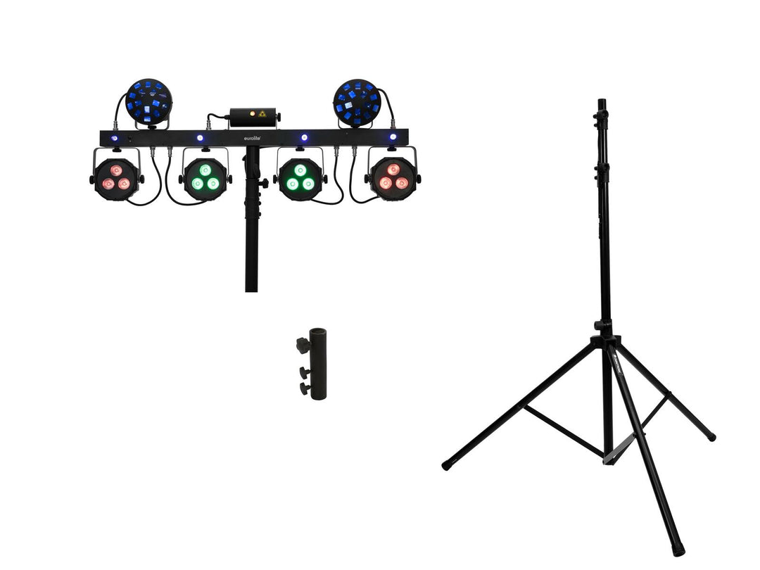 EUROLITE Setti LED KLS Laser Bar Next FX Light Set + M-4 Speaker System stand