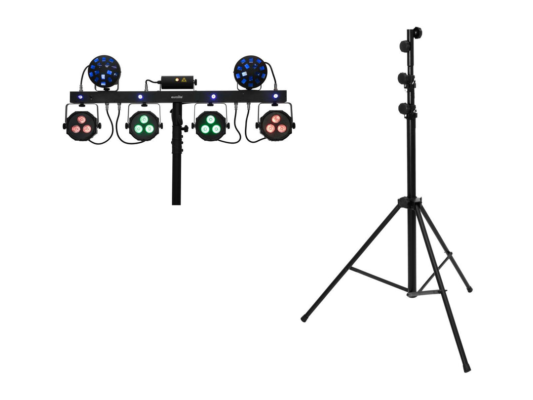 EUROLITE Set LED KLS Laser Bar Next FX Light Set + STV-60-WOT EU Steel Stand musta