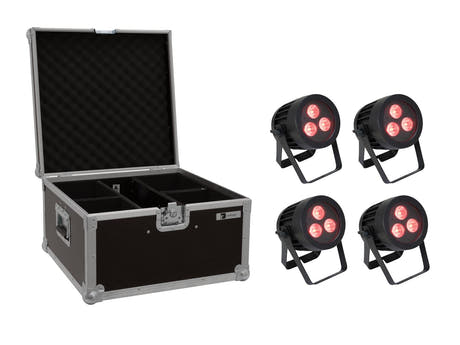 EUROLITE Setti 4x LED IP PAR 3x9W SCL Spot + Case