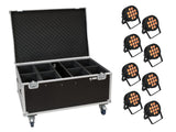 EUROLITE set 8x LED IP PAR 12x9W SCL Spot + case pyörillä
