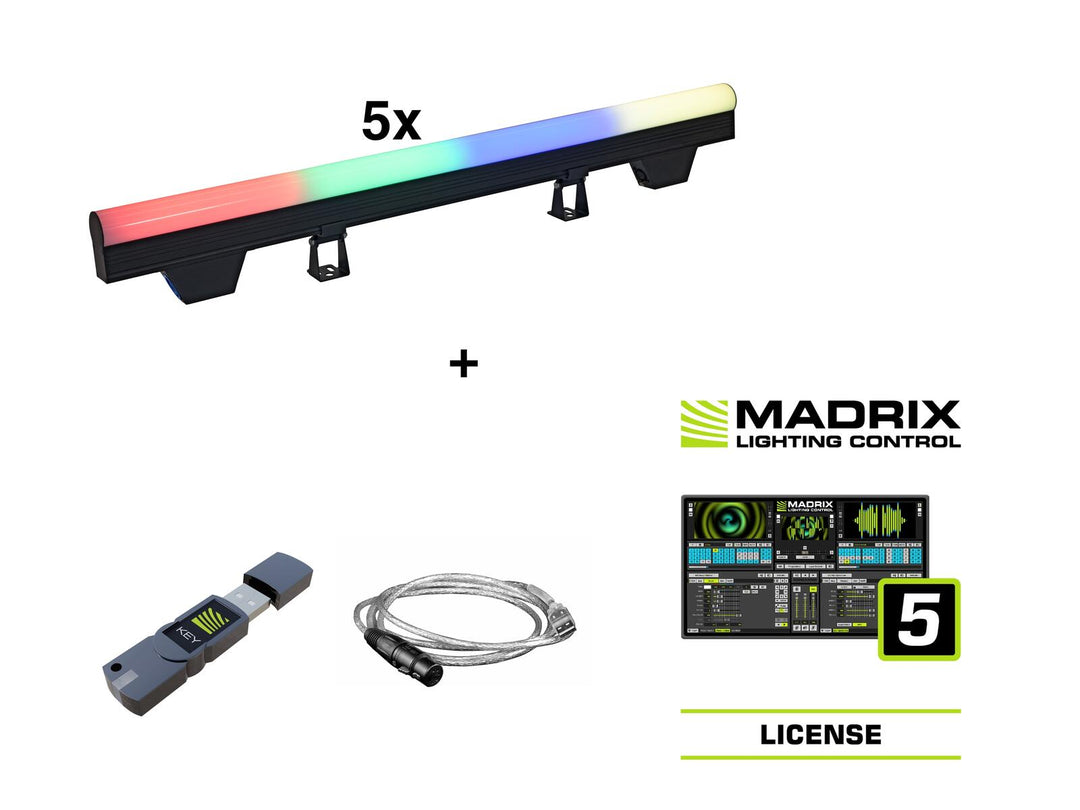 EUROLITE Set 5x LED PT-100/32 Pixel DMX Tube + Madrix-ohjelmisto