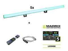 EUROLITE Set 5x LED PR-100/32 Pixel DMX Rail + Madrix-ohjelmisto
