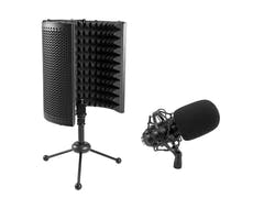 OMNITRONIC Set MIC CM-78MK2 suurikalvoinen kondensaattorimikrofoni + AS-04-pöytämikrofonin vaimennusjärjestelmä