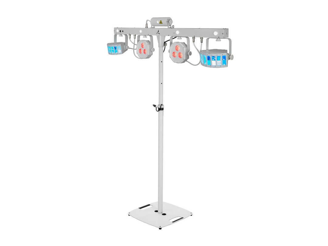 EUROLITE Set LED KLS Laser Bar FX Light Set valkoinen + BPS-2-kaiutinteline valkoinen