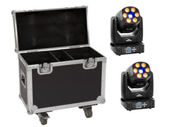 EUROLITE Set 2x LED TMH-H90 + flightcase med hjul