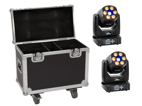 EUROLITE Set 2x LED TMH-H90 + flightcase med hjul