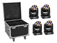 EUROLITE Set 4x LED TMH-H90 + flightcase med hjul