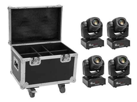 EUROLITE Set 4x LED TMH-S60 Liikkuvat päät-Spot + Case