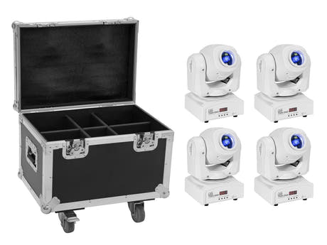 EUROLITE Set 4x LED TMH-S60 Liikkuvat päät Spot wh + Case