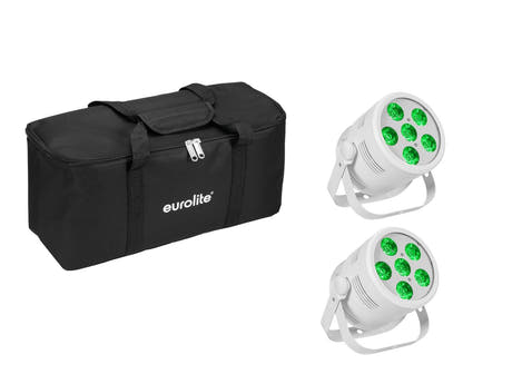 EUROLITE Set 2x LED Silent Par 6 QCL Floor valk. + Pehmeä laukku