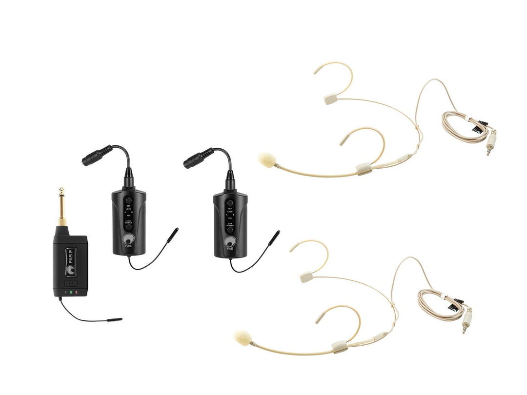 OMNITRONIC Set FAS TWO + 2x BP + 2x kuulokemikrofoni 660-690Mhz
