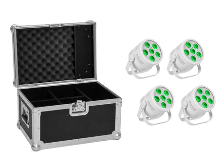 EUROLITE 4x LED Silent PAR 6 QCL Floor wh -setti + laukku