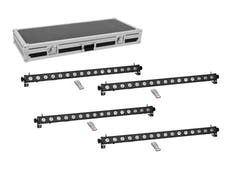 EUROLITE Setti 4x LED PIX-16 QCL -valopalkki + kotelo