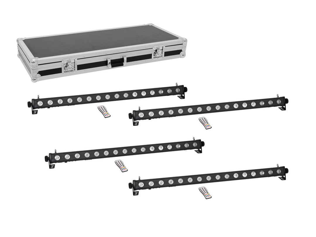 EUROLITE Setti 4x LED PIX-16 QCL -valopalkki + kotelo