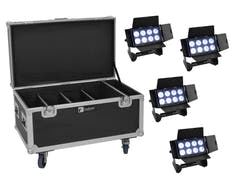EUROLITE Setti 4x Multiflood IP 8x10W RGBW Wash + Laukku