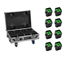EUROLITE Setti 8x AKKU Mini IP UP-4 QCL Spot MK2 + laukku lataustoiminnolla