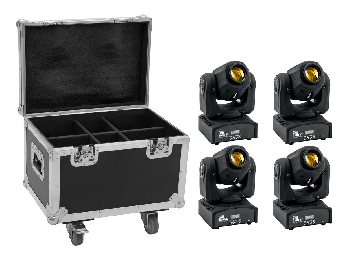 Eurolite Set 4x LED TMH-17 Liikkuvat päät + Flightcase