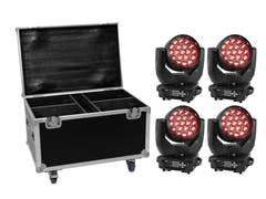 EUROLITE Set 4x LED TMH-X4 + pyörällinen kotelo