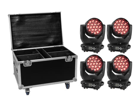 EUROLITE Set 4x LED TMH-X4 + pyörällinen kotelo