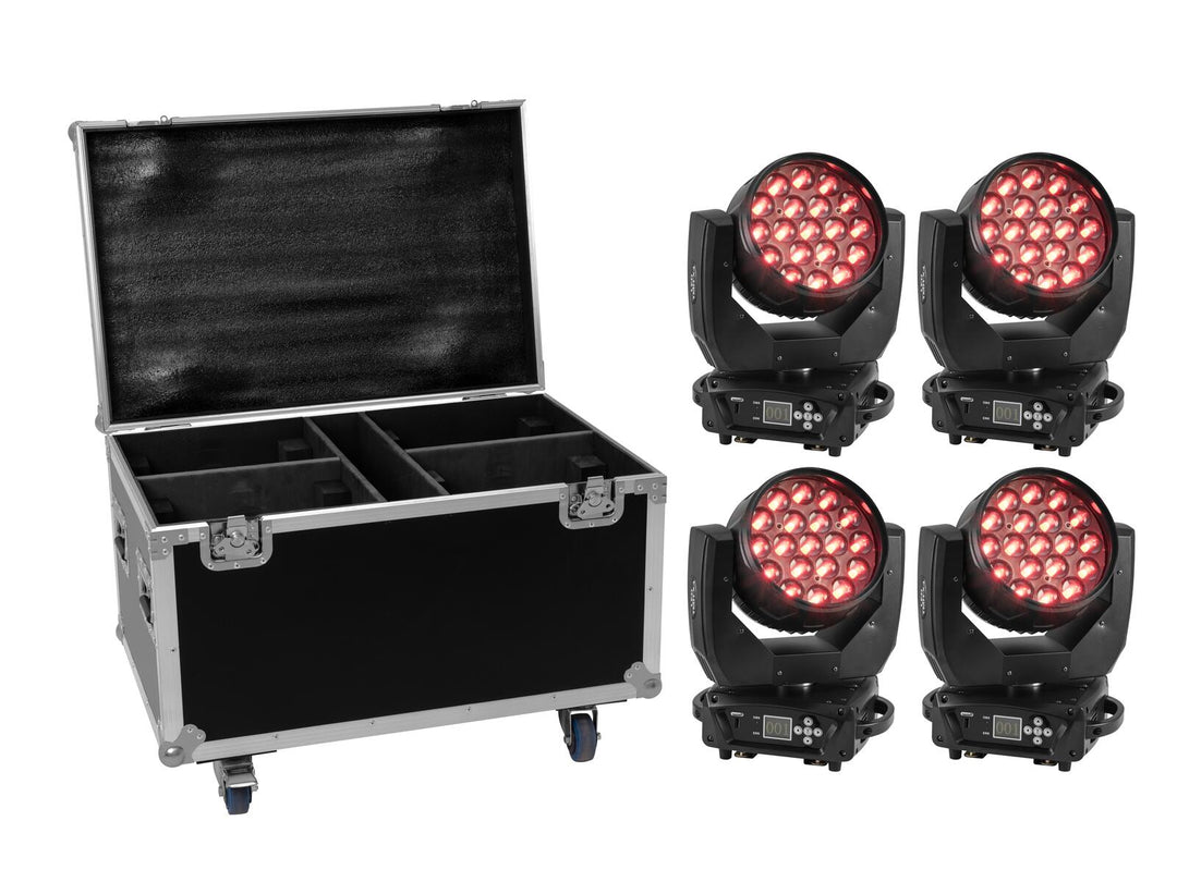 EUROLITE Set 4x LED TMH-X4 + pyörällinen kotelo