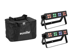 EUROLITE Setti 2x LED Silent Bar 16x4W RGB/WW + Pehmeä laukku