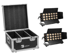EUROLITE Set 2x LED CLS-18 QCL RGB/WW 18x7W + Kuljetuslaukku