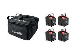 EUROLITE Set 4x AKKU UP-4 QCL Spot QuickDMX MK2 + pehmeä laukku