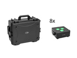 EUROLITE Set 8x AKKU IP Flat Light 3 bk + Plastic case with trolley