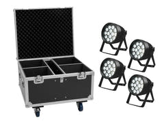 EUROLITE Setti 4x LED IP PAR 14x10W HCL + kuljetuslaukku