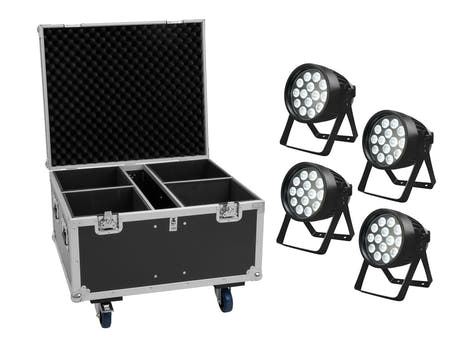 EUROLITE Setti 4x LED IP PAR 14x10W HCL + kuljetuslaukku