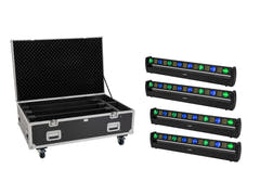 EUROLITE Setti 4x LED BAR-8 SWING QCL bar + pyörällinen Flightcase