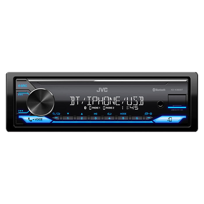 JVC KD-X382BT autoradio RDS-virittimellä ja Bluetooth 100mm