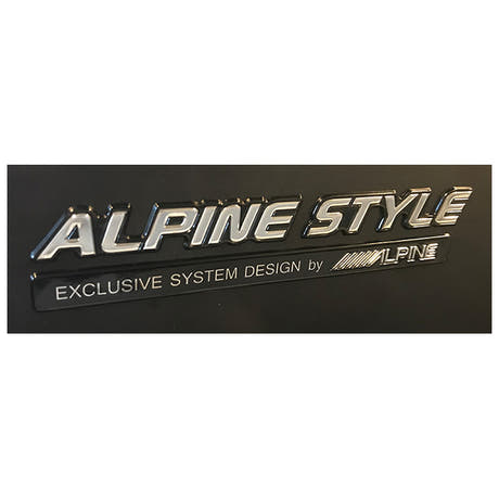 Alpine Style -tunnus musta/kromi