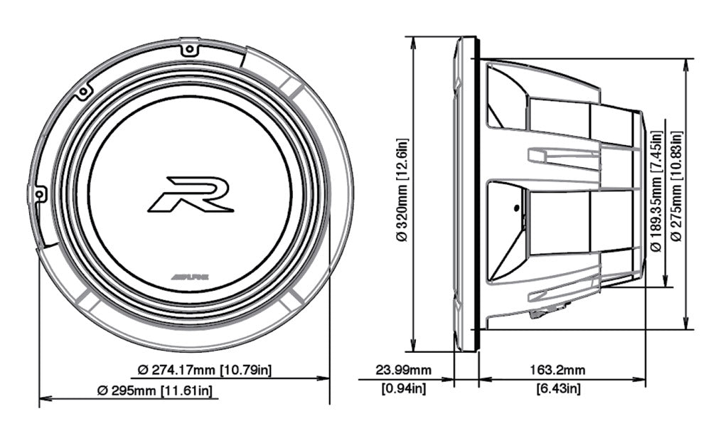 Alpine R2-W12D4 Type-R subwoofer 12" 4 ohmia